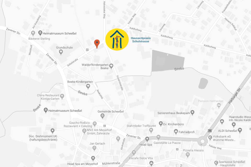 Karte Hausarztpraxis Schulstrasse
