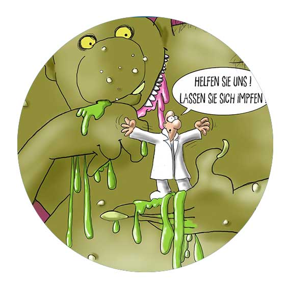 Cartoon zur Grippeimpfung